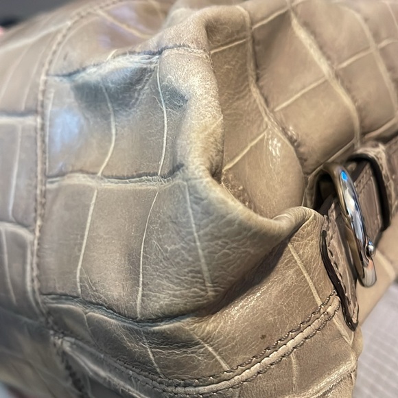 Coach Madison Grey Leather Embossed Carryall Crocodile Print Bag Purse - Picture 8 of 16